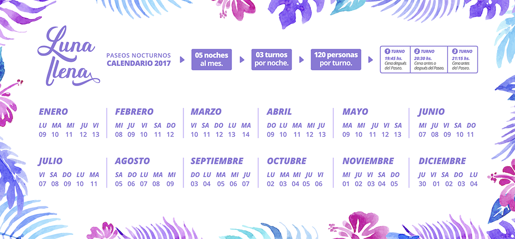 luau das cataratas calendario